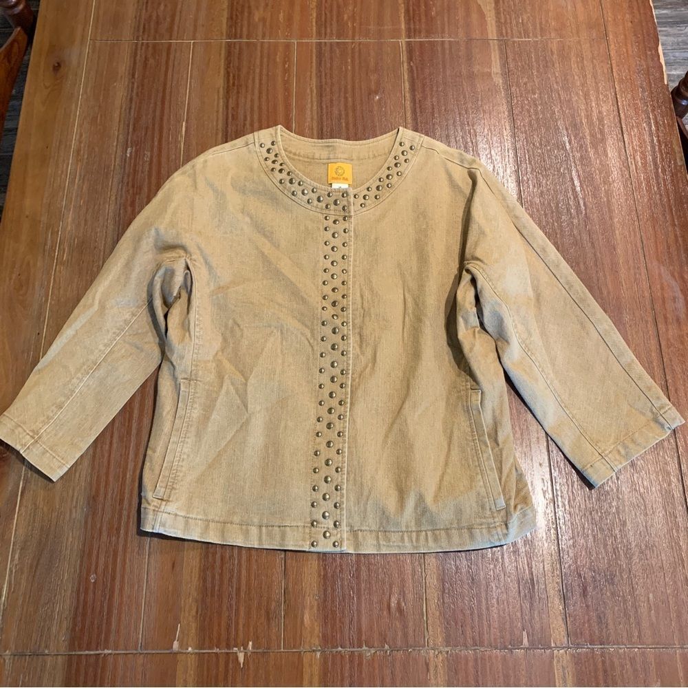 Ruby Rd. Women’s Caramel Studded Jacket Shirt Shacket 14